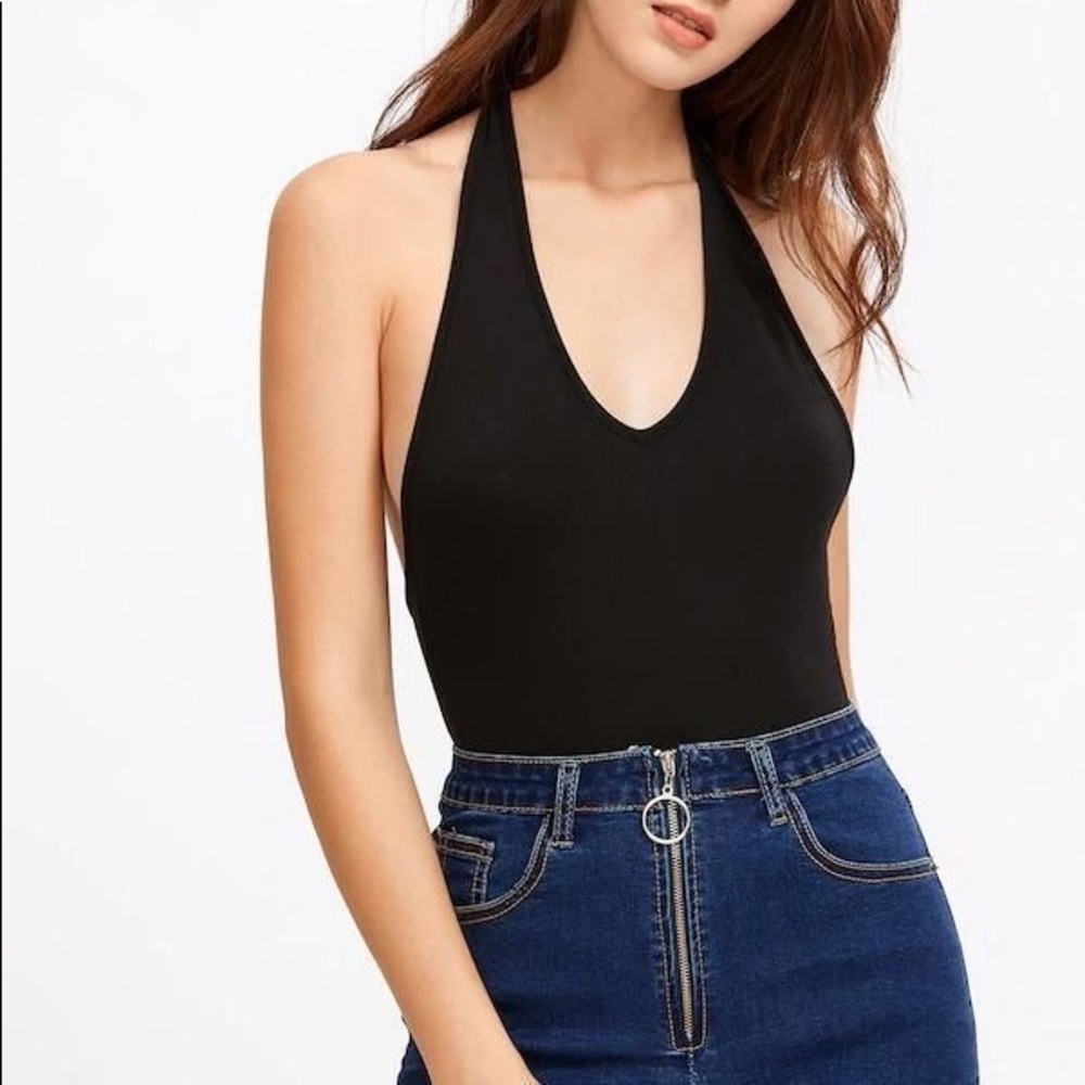 ASOS Black Halter-neck Bodysuit